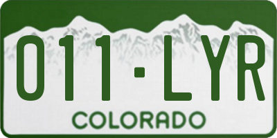 CO license plate 011LYR