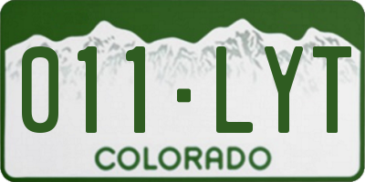 CO license plate 011LYT