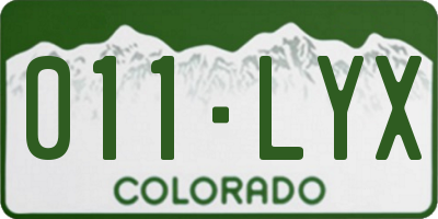 CO license plate 011LYX