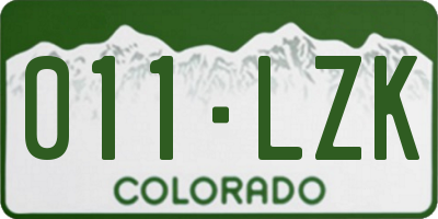 CO license plate 011LZK