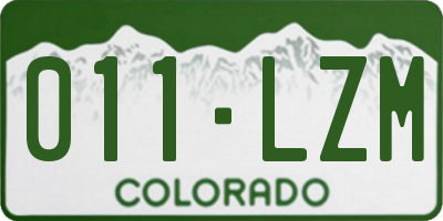CO license plate 011LZM
