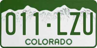CO license plate 011LZU