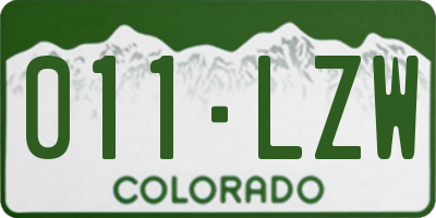 CO license plate 011LZW