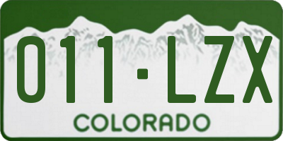CO license plate 011LZX