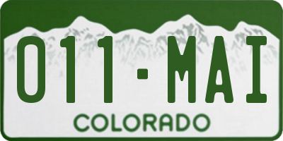 CO license plate 011MAI