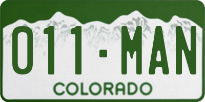 CO license plate 011MAN
