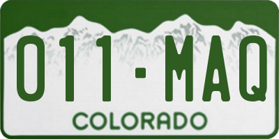 CO license plate 011MAQ