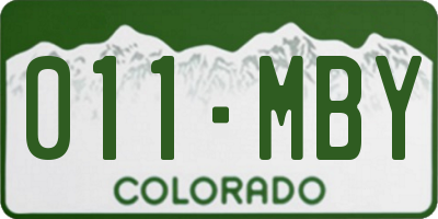 CO license plate 011MBY