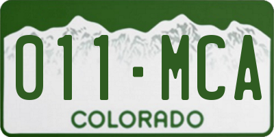 CO license plate 011MCA