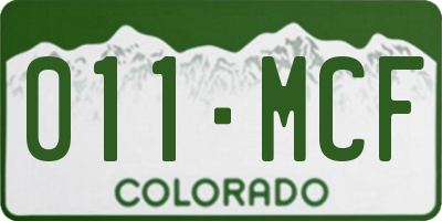 CO license plate 011MCF
