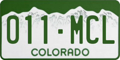 CO license plate 011MCL