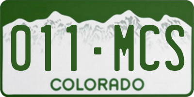 CO license plate 011MCS