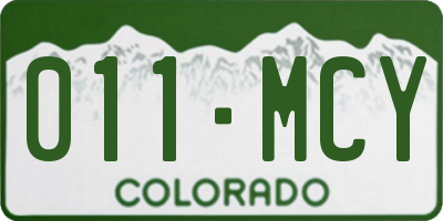 CO license plate 011MCY