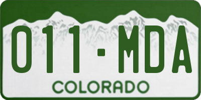 CO license plate 011MDA