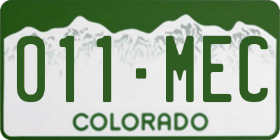 CO license plate 011MEC