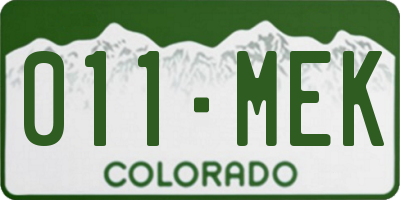 CO license plate 011MEK