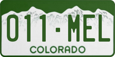 CO license plate 011MEL