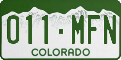 CO license plate 011MFN