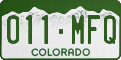 CO license plate 011MFQ