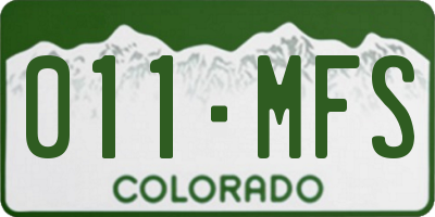 CO license plate 011MFS