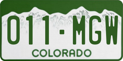 CO license plate 011MGW