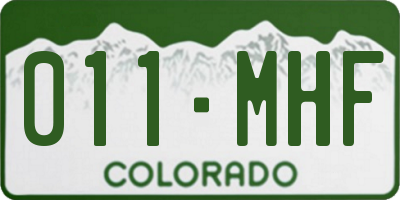 CO license plate 011MHF