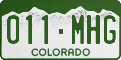 CO license plate 011MHG