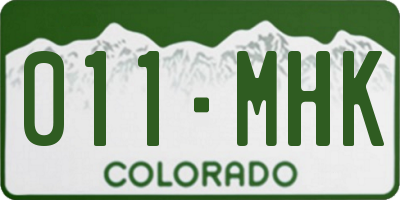 CO license plate 011MHK