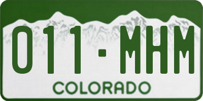 CO license plate 011MHM