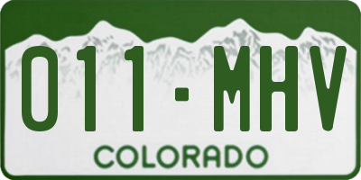 CO license plate 011MHV