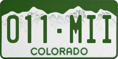 CO license plate 011MII