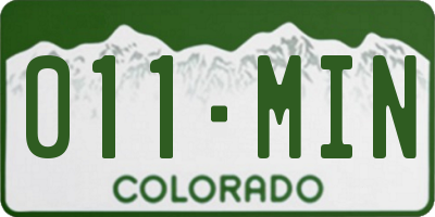 CO license plate 011MIN