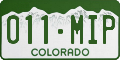 CO license plate 011MIP