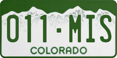 CO license plate 011MIS