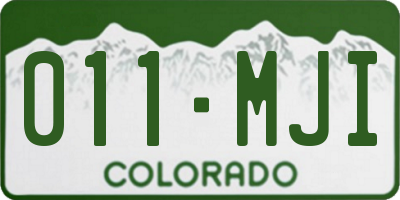 CO license plate 011MJI