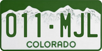 CO license plate 011MJL