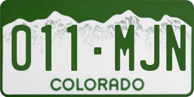 CO license plate 011MJN
