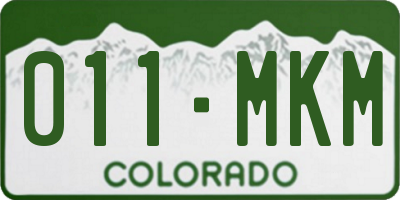 CO license plate 011MKM