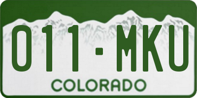 CO license plate 011MKU