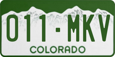 CO license plate 011MKV