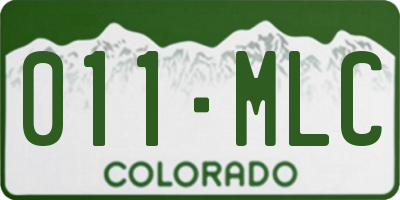 CO license plate 011MLC