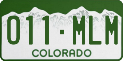 CO license plate 011MLM