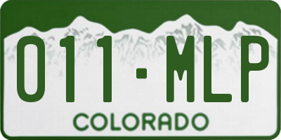 CO license plate 011MLP