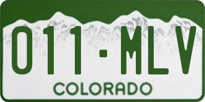 CO license plate 011MLV