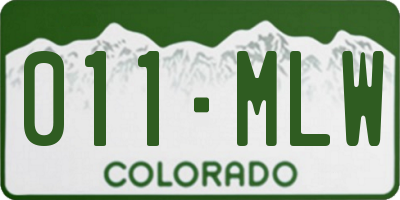 CO license plate 011MLW