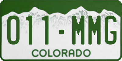 CO license plate 011MMG
