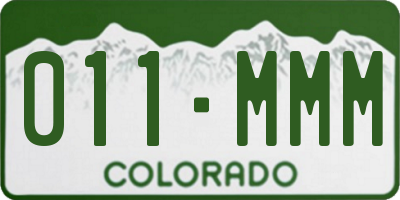 CO license plate 011MMM