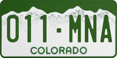 CO license plate 011MNA