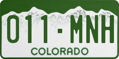 CO license plate 011MNH