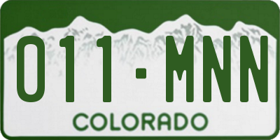 CO license plate 011MNN